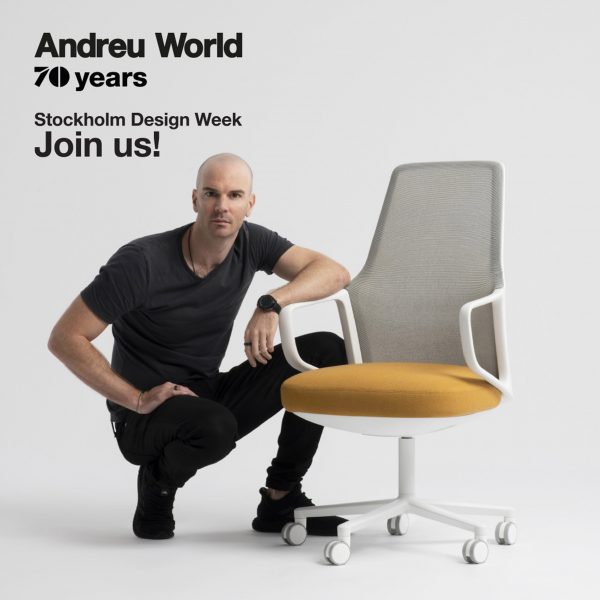 Graphic for Explore Andreu World's latest designs and meet Benjamin Hubert