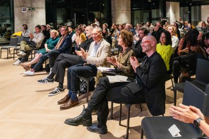 People attending a lecture at IE University