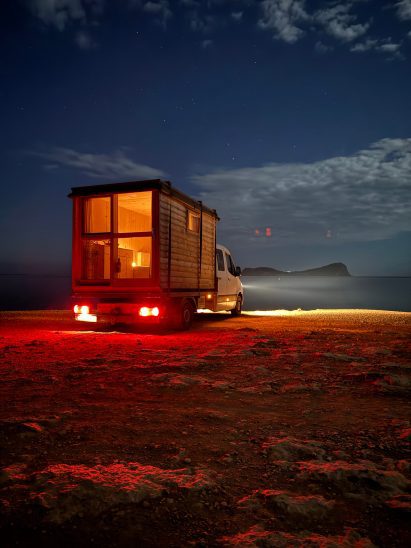 Mobile home made from wood