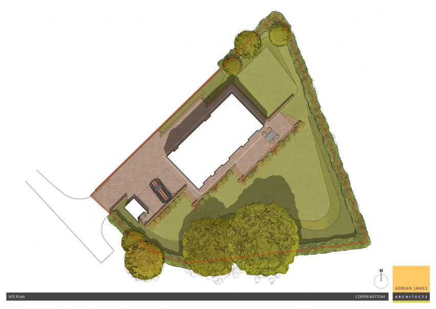 Site plan Copper Bottom by Adrian James Architects