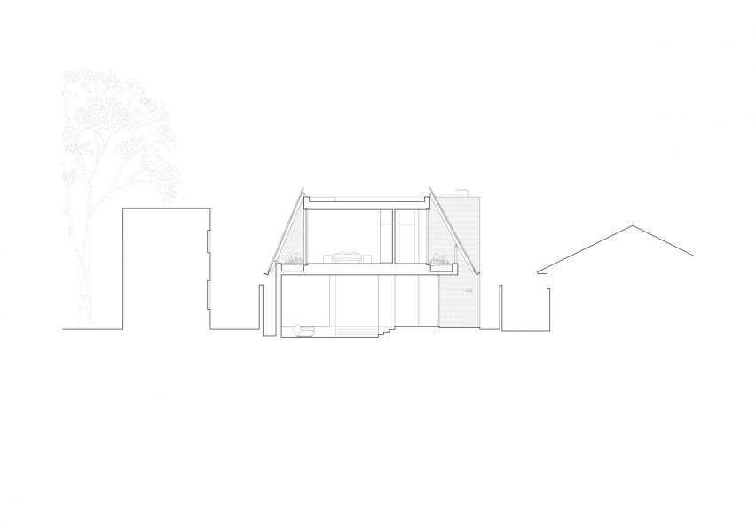 Section Clifton House by Anthony Gill Architects
