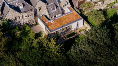 Overhead view of residential extension by Archer + Braun