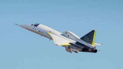 XB-1 prototype jet by Boom Supersonic on supersonic test flight