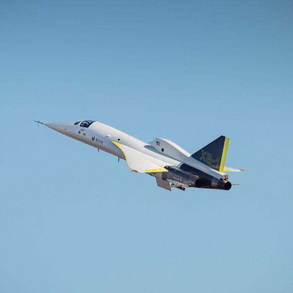 XB-1 prototype jet by Boom Supersonic on supersonic test flight