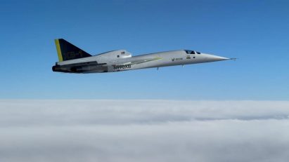 XB-1 prototype jet by Boom Supersonic on supersonic test flight