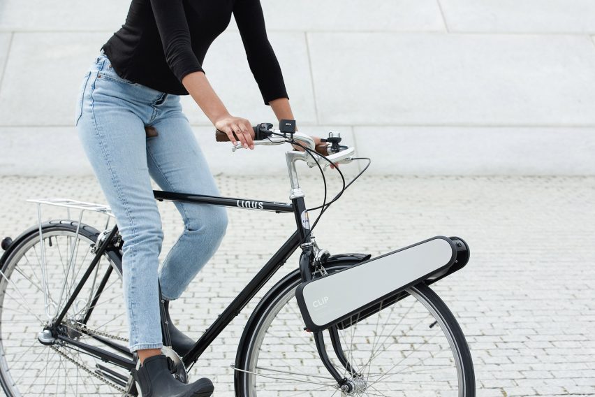 CLIP bike attachment with person riding bike