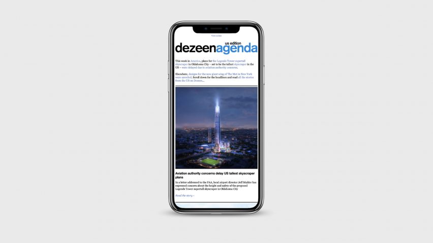 Dezeen launches bi-weekly US edition of Agenda newsletter