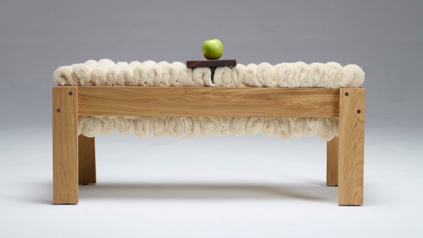 a wooden bench