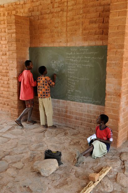 Outdoor learning space within Gando Primary School