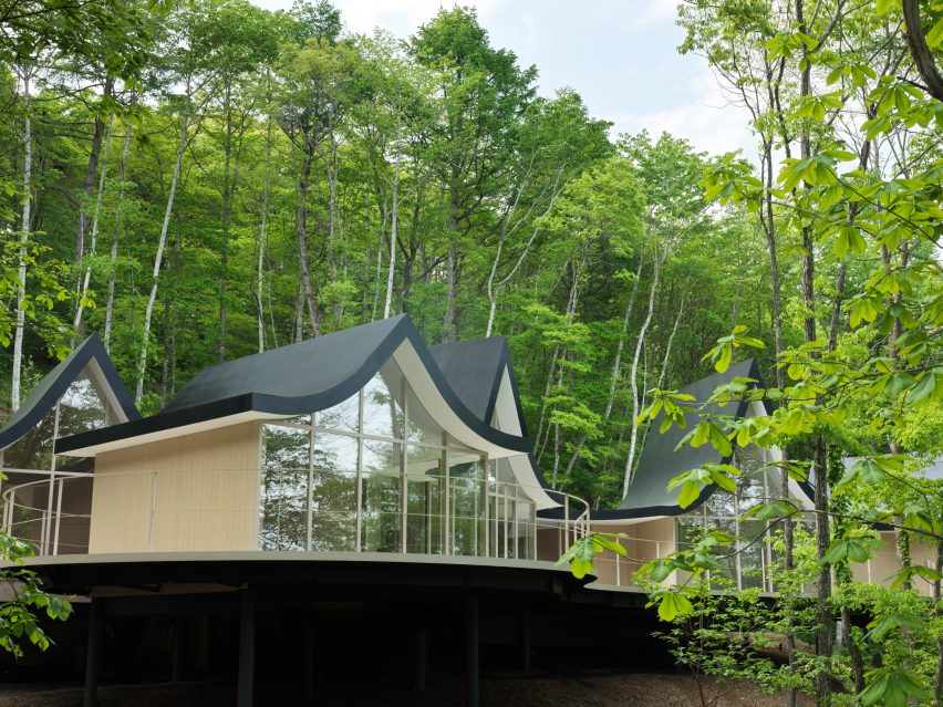 Cottages on a terrace in Japan