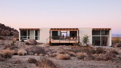 Desert house and art studio wood and stucco