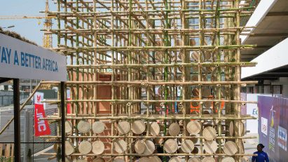Site Office bamboo pavilion by HTL Africa