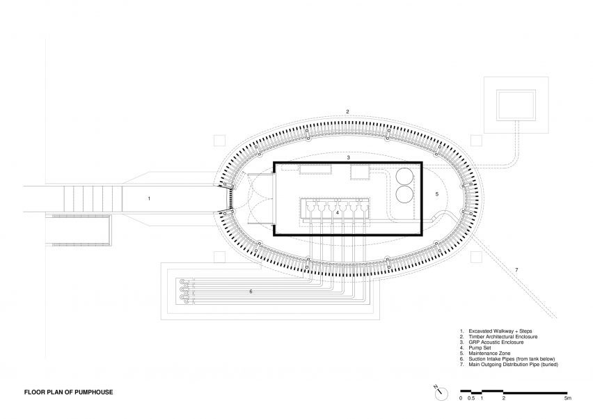 Plan of Kew Pumping Station by Hugh Broughton Architects