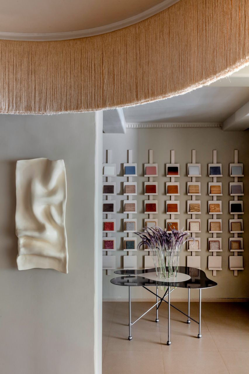 Material library in Josmo furniture and homeware store in Mumbai