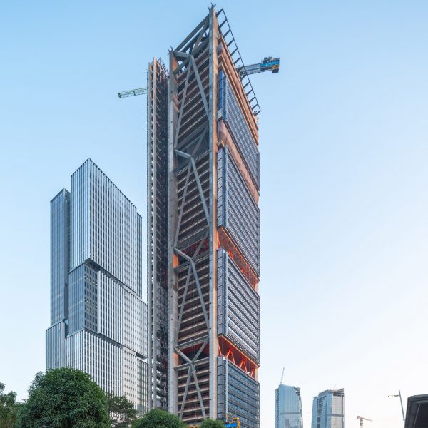 Exterior of Kingboard Qianhai Tower by RSHP under construction