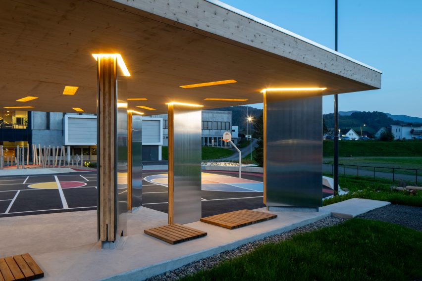 The pavilion has an electric supply including phone-charging outlets