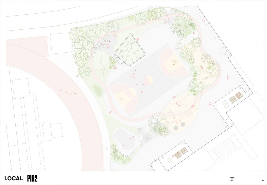 Architectural drawing of the site plan