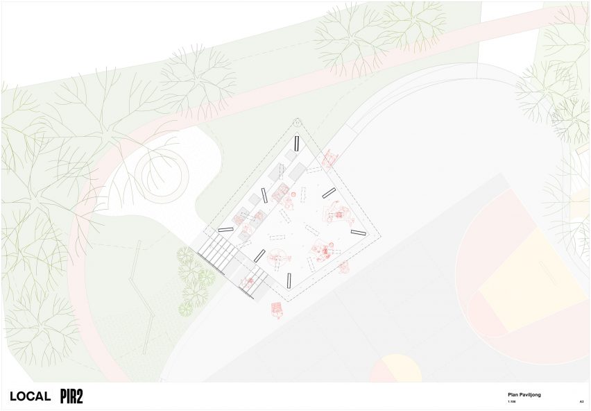 Architectural drawing of the pavilion plan
