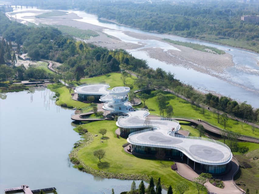 Lujiatan Wetland Park Commercial Service Center in Chengdu by Muda Architects