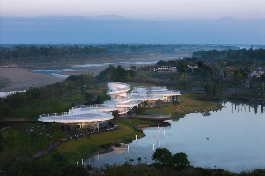Lujiatan Wetland Park Commercial Service Center in Chengdu by Muda Architects
