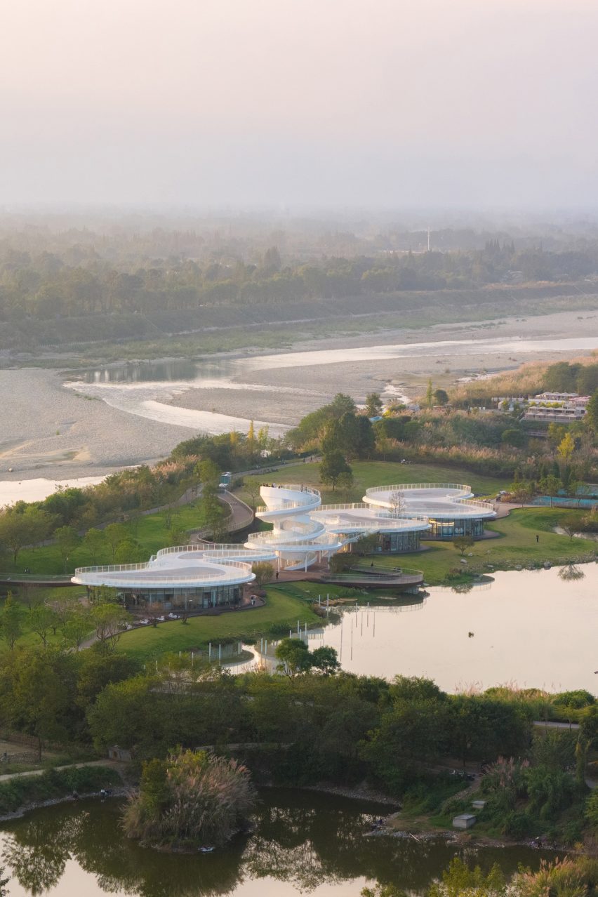 Lujiatan Wetland Park Commercial Service Center in Chengdu by Muda Architects