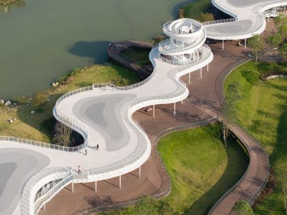 Lujiatan Wetland Park Commercial Service Center in Chengdu by Muda Architects