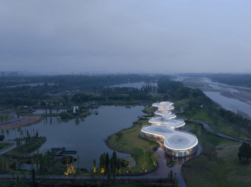 Lujiatan Wetland Park Commercial Service Center in Chengdu by Muda Architects