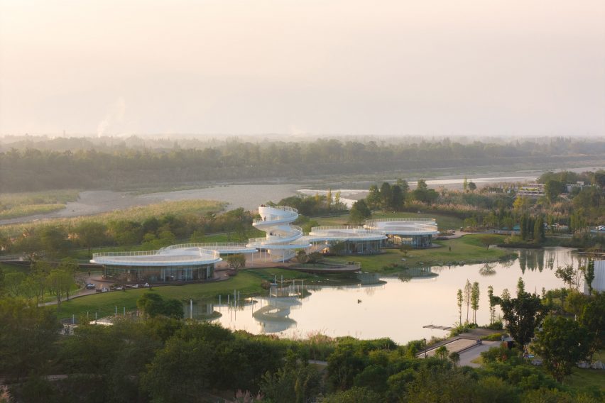 Lujiatan Wetland Park Commercial Service Center in Chengdu by Muda Architects