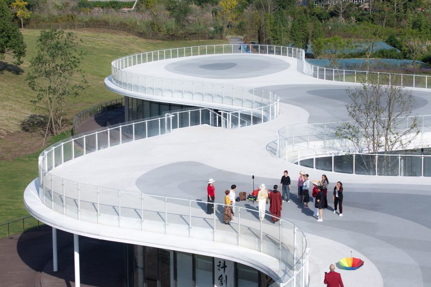 Lujiatan Wetland Park Commercial Service Center in Chengdu by Muda Architects