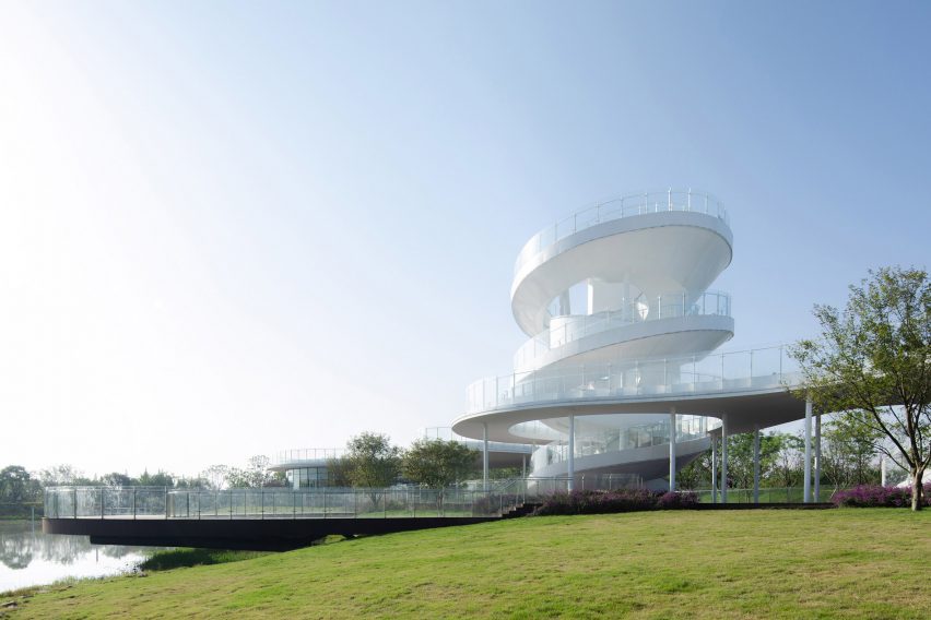 Lujiatan Wetland Park Commercial Service Center in Chengdu by Muda Architects