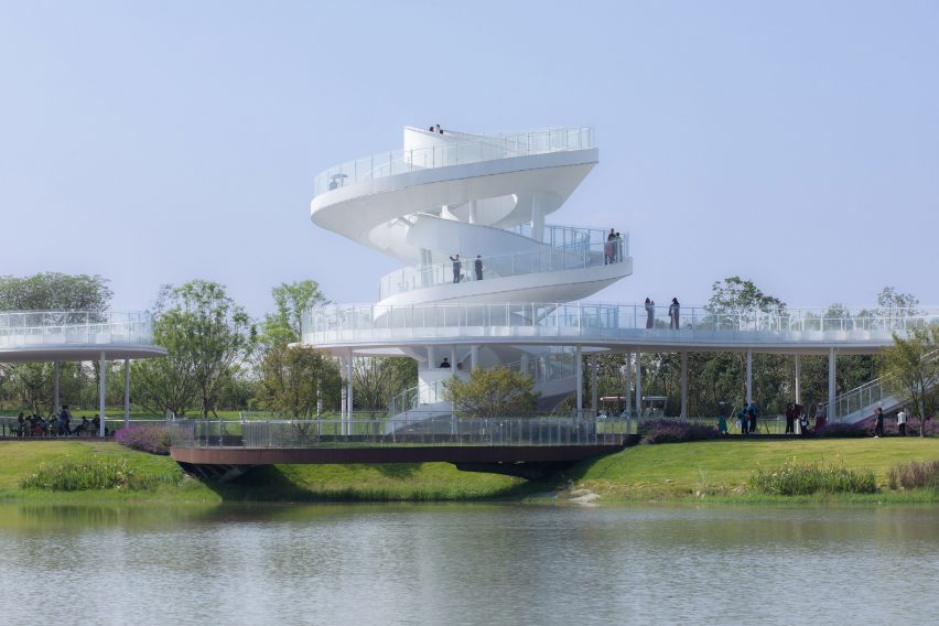 Lujiatan Wetland Park Commercial Service Center in Chengdu by Muda Architects