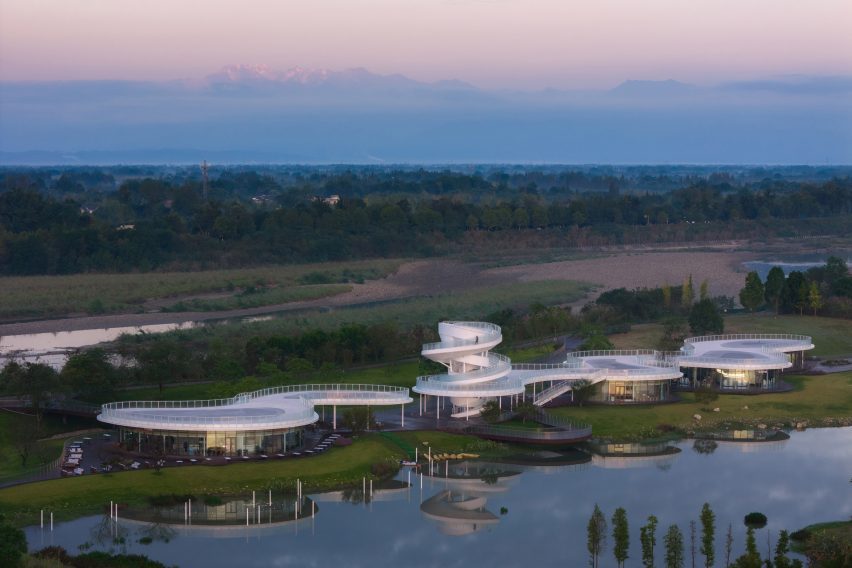 Lujiatan Wetland Park Commercial Service Center in Chengdu by Muda Architects