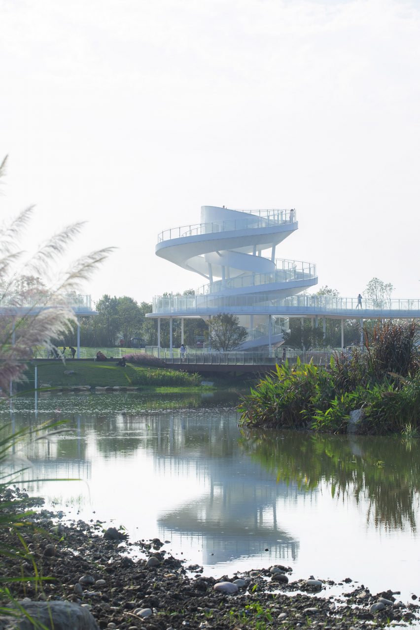 Lujiatan Wetland Park Commercial Service Center in Chengdu by Muda Architects