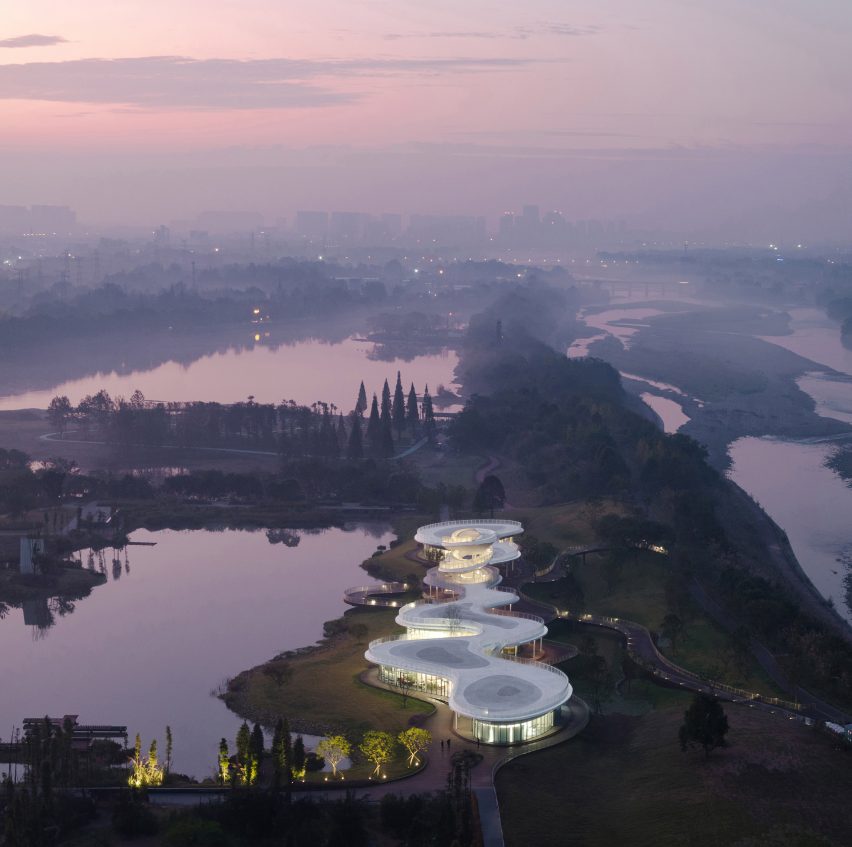 Lujiatan Wetland Park Commercial Service Center in Chengdu by Muda Architects