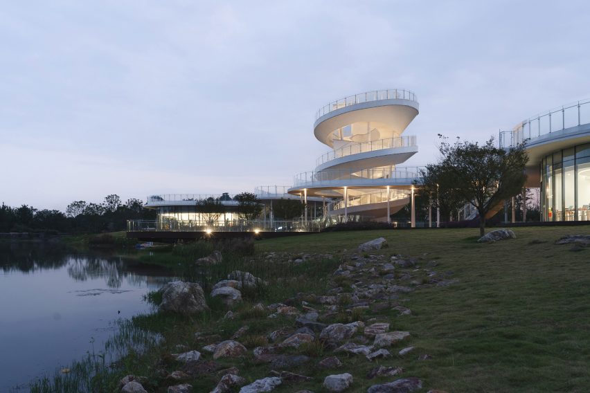 Lujiatan Wetland Park Commercial Service Center in Chengdu by Muda Architects