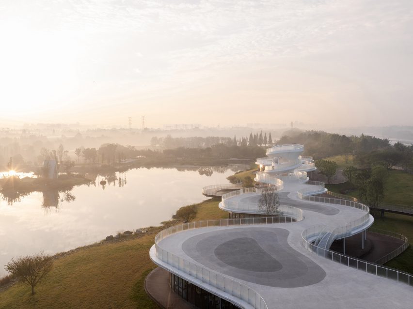 Lujiatan Wetland Park Commercial Service Center in Chengdu by Muda Architects