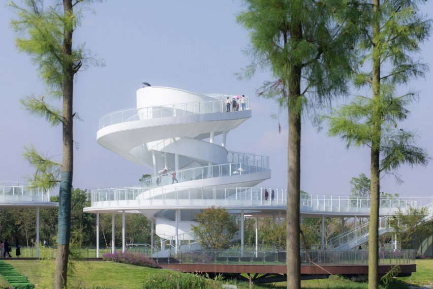 Lujiatan Wetland Park Commercial Service Center in Chengdu by Muda Architects