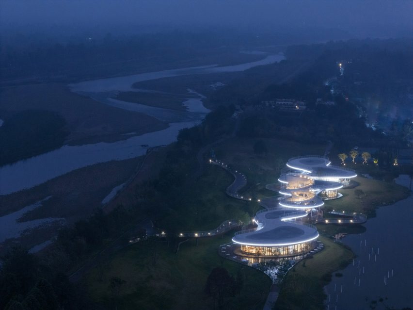 Lujiatan Wetland Park Commercial Service Center in Chengdu by Muda Architects
