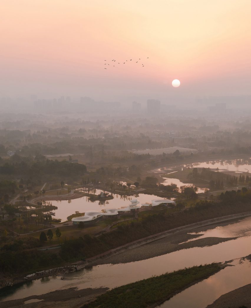 Lujiatan Wetland Park Commercial Service Center in Chengdu by Muda Architects