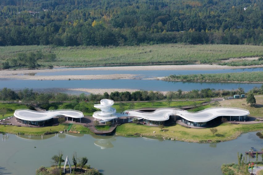 Lujiatan Wetland Park Commercial Service Center in Chengdu by Muda Architects