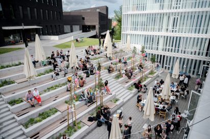 Bird's eye view of MOME's campus