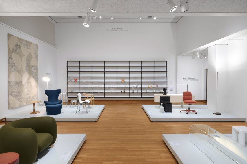 View of an exhibition of design objects