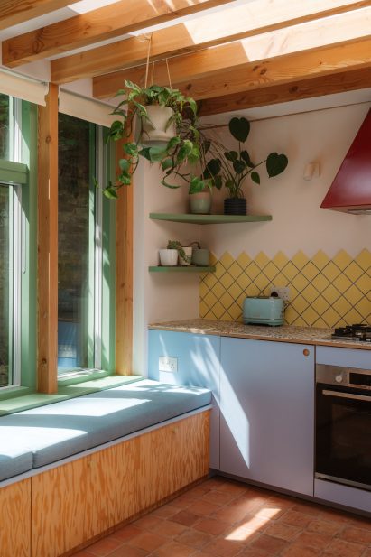 Colourful kitchen interior