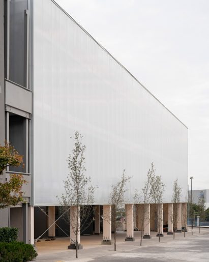 Mass timber structure with polycarbonate panels