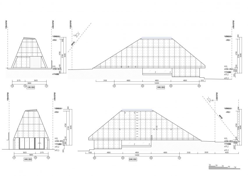 Elevation of Pyramid Hut by IGArchitects