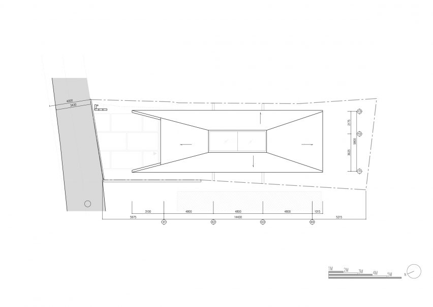 Plan of Pyramid Hut by IGArchitects