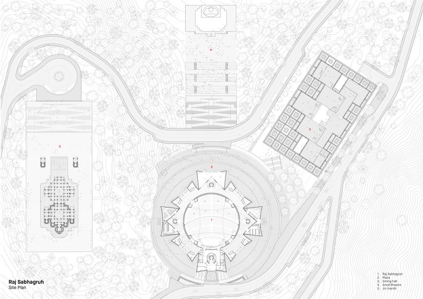 Site plan of Raj Sabhagruh in Dharampur by Serie Architects