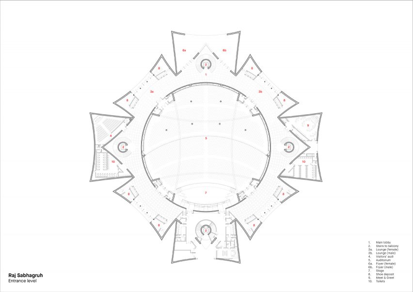 Floor plan of Raj Sabhagruh in Dharampur by Serie Architects