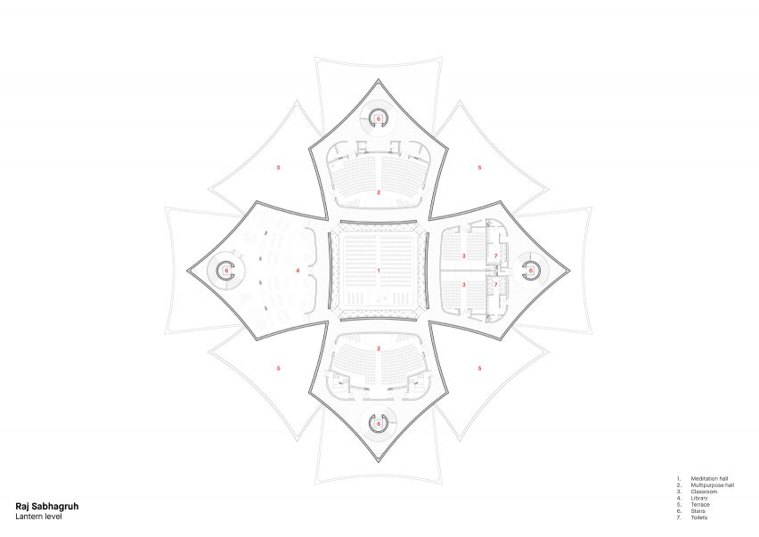 Floor plan of Raj Sabhagruh in Dharampur by Serie Architects