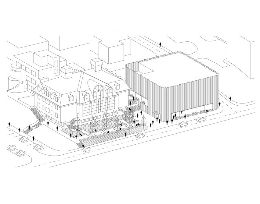 Axonometric drawing Concert Hall by SLAS Architekti